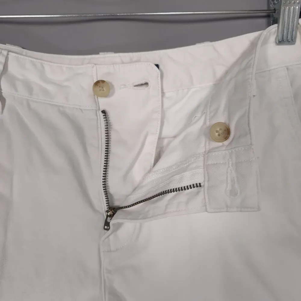 POLO RALPH LAUREN Women's Chino Bermuda Shorts 6 White 100% Cotton